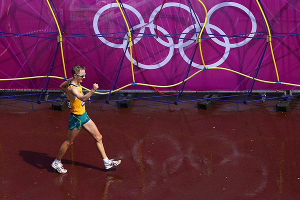 Jared Tallent in the 50km race walk at the London 2012 Olympic Games (Getty Images)