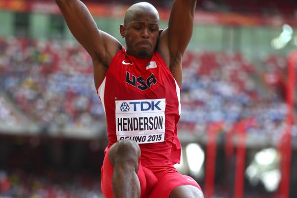 Jeff Henderson in long jump qualifying at the IAAF World Championships, Beijing 2015 (Getty Images)