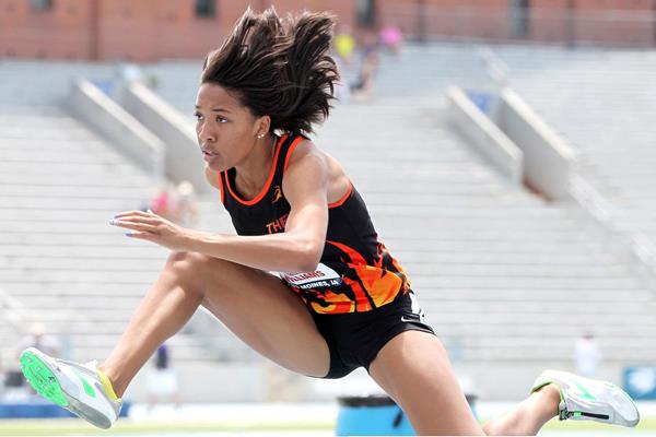 Kendell Williams in the 100m hurdles (Victah Sailer)