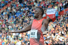 Usain Bolt after winning the 100m in Ostrava 2016 (Getty Images)