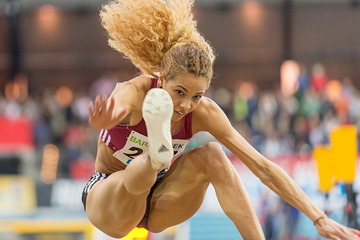 Long jumper Alexandra Wester in action at the German Indoor Championships (Getty Images)