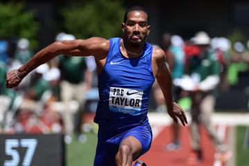 Christian Taylor at the 2016 IAAF Diamond League meeting in Eugene (Kirby Lee)