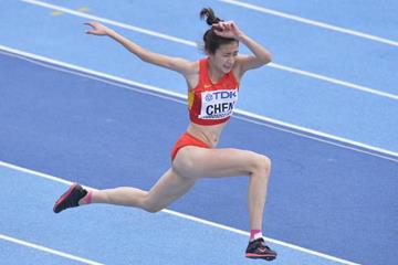 Chen Ting in the triple jump at the IAAF World U20 Championships Bydgoszcz 2016 (Getty Images)
