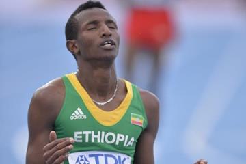 Selemon Barega after winning the 5000m at the IAAF World U20 Championships Bydgoszcz 2016 (Getty Images)