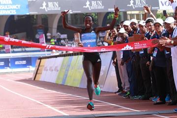 Peres Jepchirchir wins the TCS World 10K in Bengaluru (TCS World 10K Organisers)