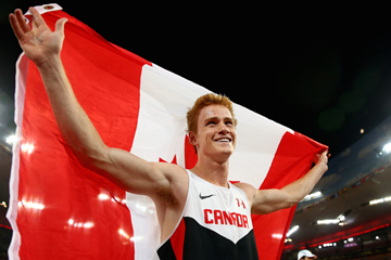 Shawn Barber after winning the pole vault at the IAAF World Championships, Beijing 2015 (Getty Images)