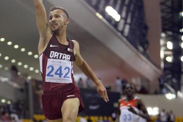 Mohamed Al-Garni wins the 3000m at the 2016 Asian Indoor Championships (Organisers)
