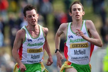 Australia's David McNeill and Liam Adams in the senior men's race (Getty Images)