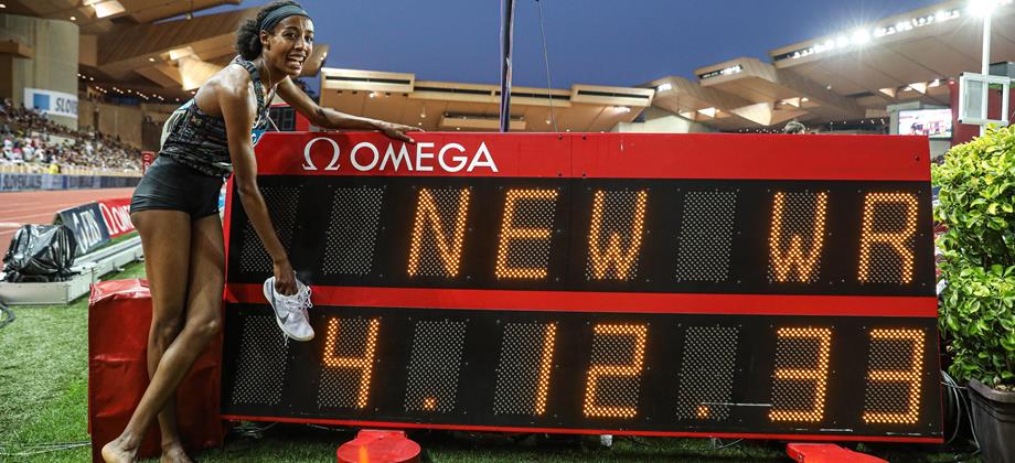 Sifan Hassan and her world record numbers in Monaco (Philippe Fitte)