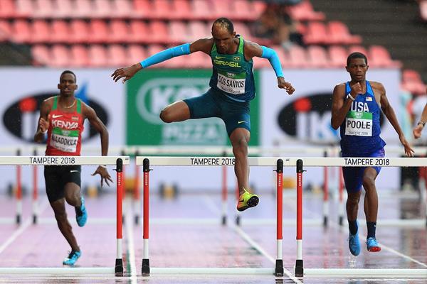 Alison dos Santos at the IAAF World U20 Championships Tampere 2018 (Getty Images)