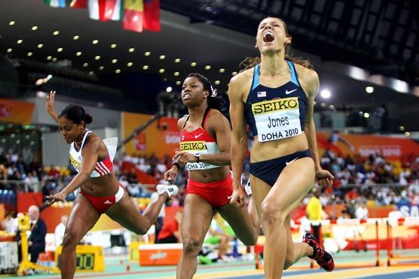 Lolo Jones of USA wins the gold medal in the 60m Hurdles (Getty Images)