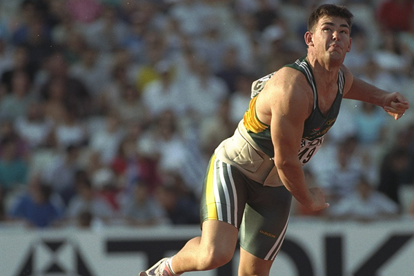 Marius Corbett in the javelin at the 1997 IAAF World Championships in Athens (Getty Images)