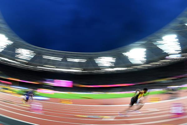 Athletes in action at the 400m hurdles at the IAAF World Championships (Getty Images)