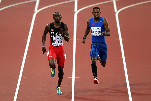 Kyle Greaux in the 200m at the 2017 World Championships in London (Getty Images)