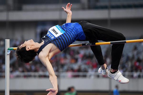 Wang Yu, winner of the high jump at the IAAF Diamond League meeting in Shanghai (Errol Anderson)