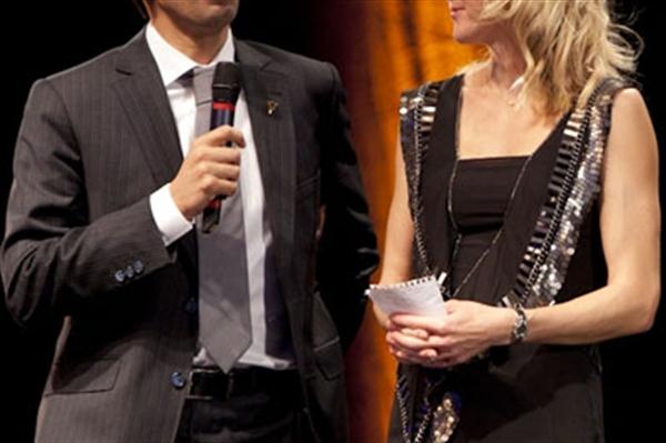 Hicham El Guerrouj and Paula Radcliffe at the 4th Peace and Sport International Forum (Philippe Fitte)