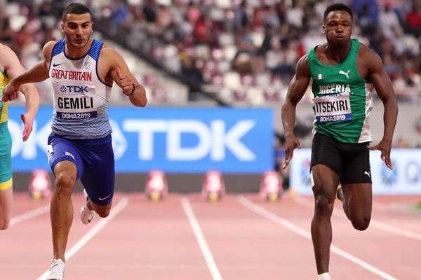 Adam Gemili and Usheoritse Itsekiri at the 2019 World Championships (Getty Images)