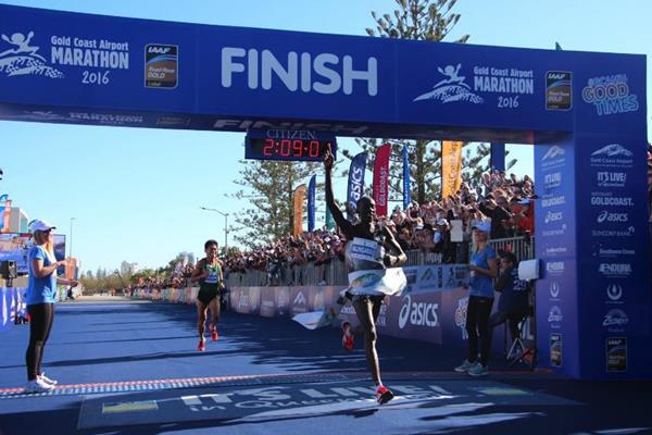 Kenneth Mungara wins the Gold Coast Marathon (Organisers)