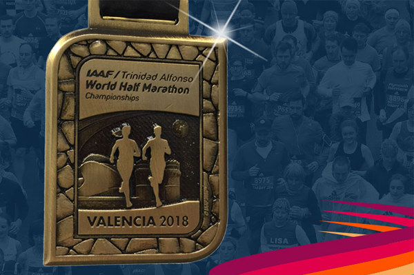 Mass race medal for the IAAF/Trinidad Alfonso World Half Marathon Championships Valencia 2018 (LOC)