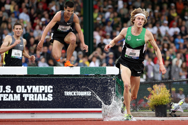 Evan Jager on his way to winning the steeplechase at the US Trials (Getty Images)