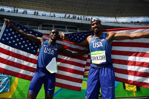 Will Claye and Christian Taylor after the triple jump at the Rio 2016 Olympic Games (Getty Images)