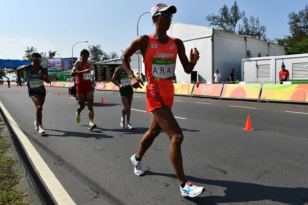Hirooki Arai in the 50km race walk at the Olympic Games (AFP / Getty Images)