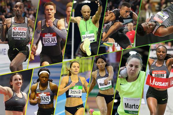 The 11 individual winners of the 2017 IAAF World Indoor Tour (Getty Images / Jiro Mochizuki / Gladys Chai von der Laage / Jean-Pierre Durand / Victah Sailer)