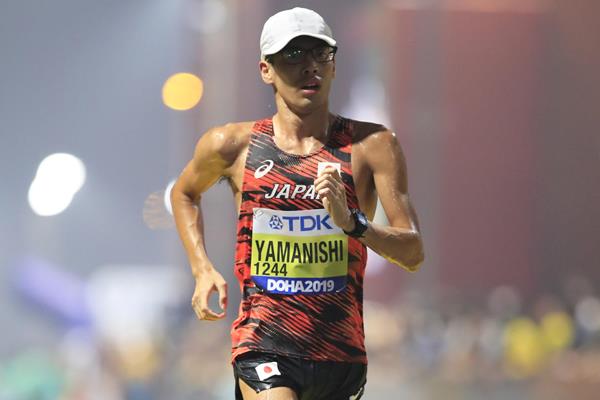 Toshikazu Yamanishi in the 20km race walk at the IAAF World Athletics Championships Doha 2019 (Getty Images)