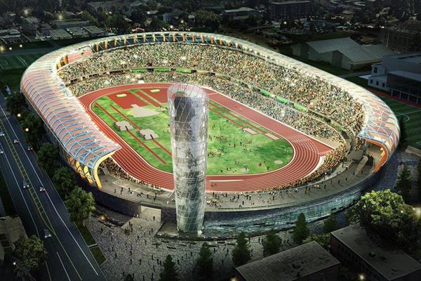 A rendering of the new Hayward Field (University of Oregon)