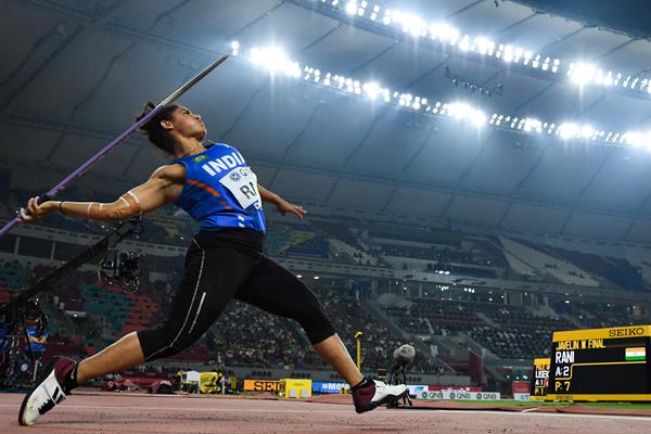 Indian javelin thrower Annu Rani at the 2019 World Championships (AFP/Getty Images)