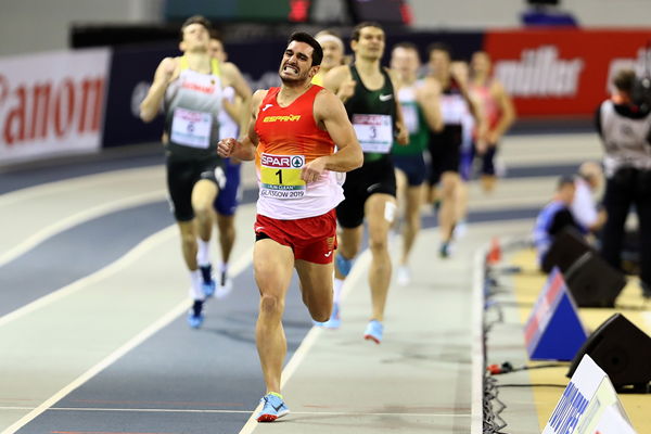Jorge Urena in the heptathlon 1000m at the European Indoor Championships (Getty Images)