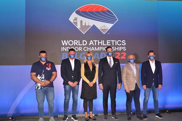 At the World Athletics Indoor Championships Belgrade 22 logo launch ceremony (LOC)