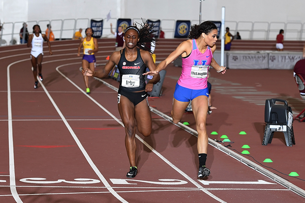 Sydney McLaughlin wins the 400m at the SEC Indoor Championships (Errol Anderson)