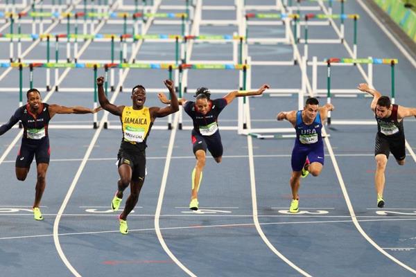 Omar McLeod winning the 110m hurdles at the Rio 2016 Olympic Games (Getty Images)