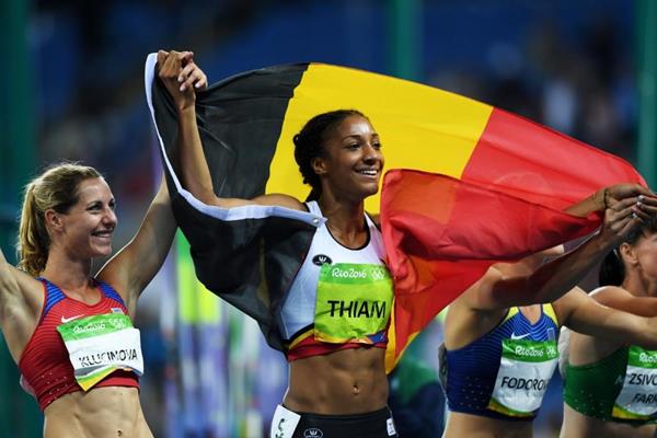 Nafissatou Thiam after winning the heptathlon at the Rio 2016 Olympic Games (Getty Images)