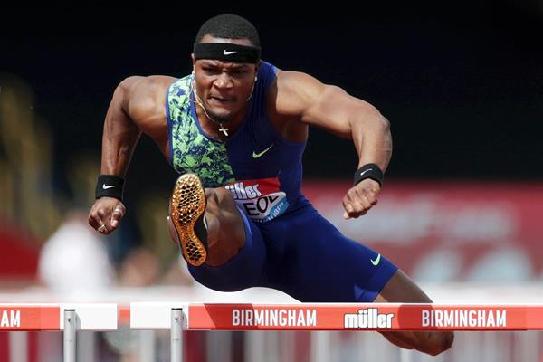 Omar McLeod wins the 110m hurdles at the IAAF Diamond League meeting in Birmingham (Getty Images)