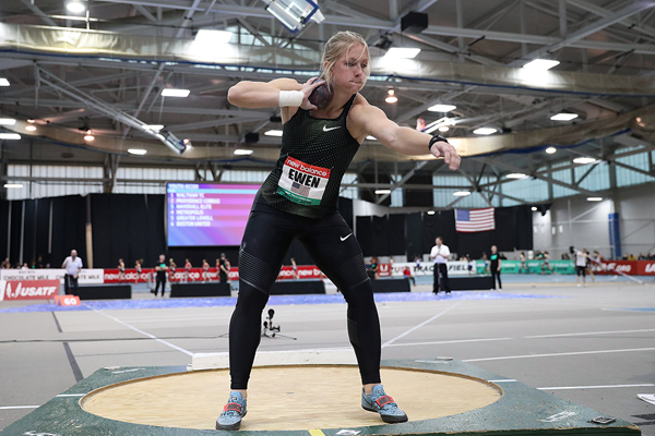 Maggie Ewen, winner of the shot put at the IAAF World Indoor Tour meeting in Boston (Victah Sailer)