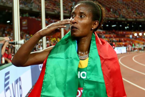 Gelete Burka after the 10,000m at the IAAF World Championships, Beijing 2015 (Getty Images)