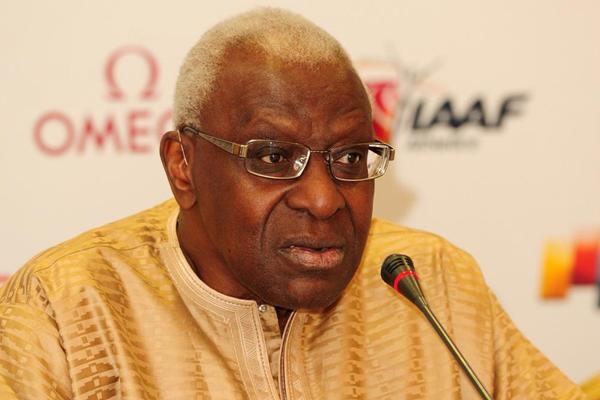 IAAF President Lamine Diack at the Doha 2013 Diamond League press conference (Errol Anderson)