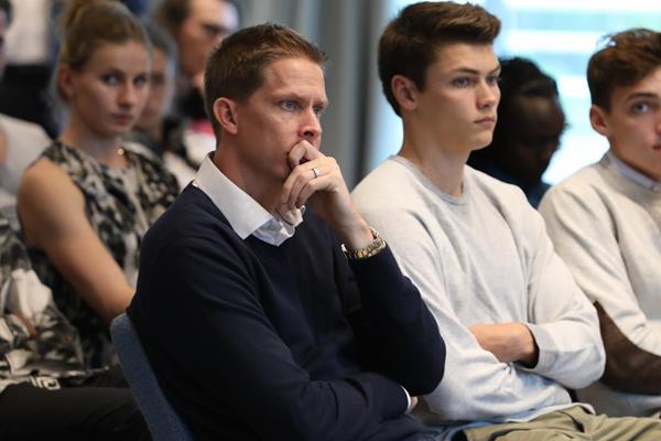 Christian Olsson at an Athlete's Forum in Monaco (Philippe Fitte)