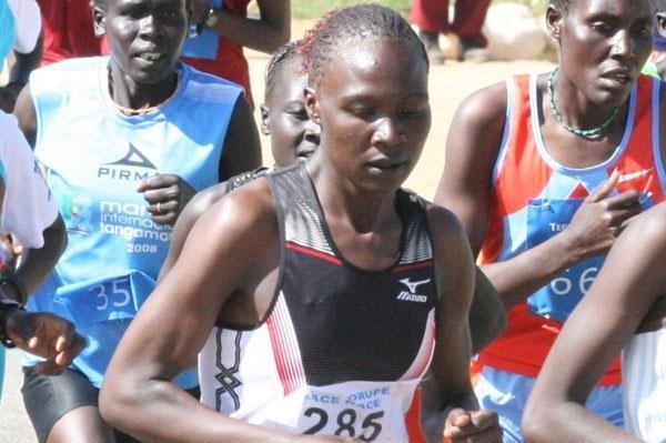 Chemtai Rionotukei on the way to her win at the Tegla Loroupe Peace Race (David Macharia)
