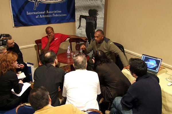 2007 World Athletics Gala - Press meet with Lee Evans and Tommie Smith (IAAF)