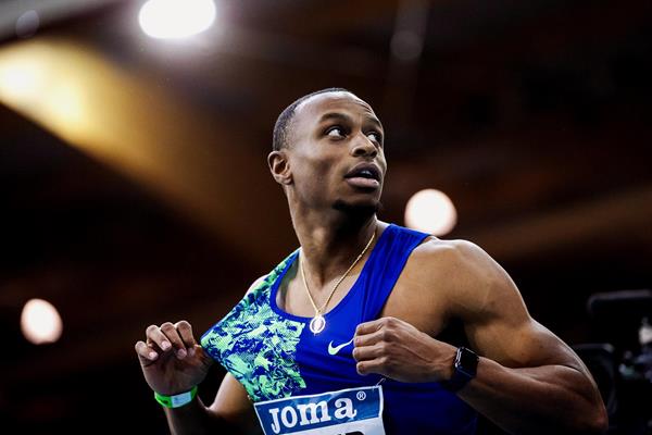 USA's Ronnie Baker at the World Athletics Indoor Tour meeting in Madrid (Dan Vernon)