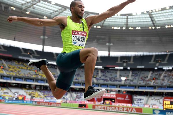 Benjamin Compaore, winner of the triple jump at the IAAF Diamond League meeting in Paris (Jiro Mochizuki)