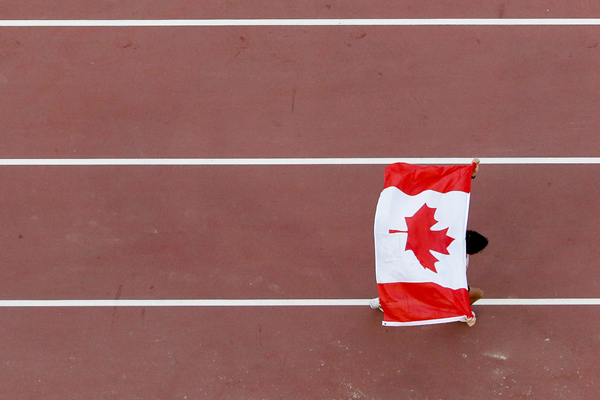 The Canadian flag at the IAAF World Championships (Getty Images)
