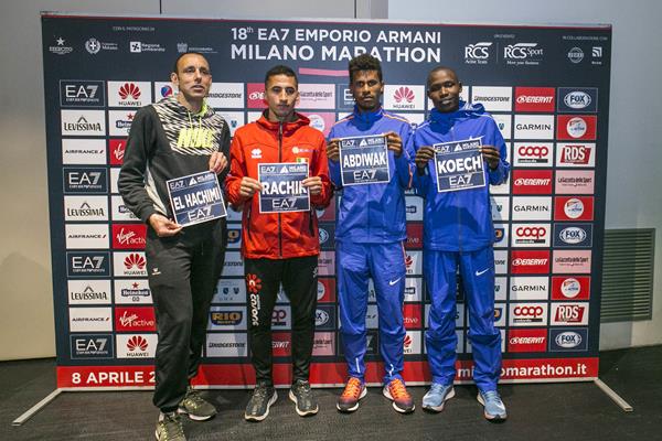 Top men's entrants on the eve of the 2018 Milan Marathon (Organisers/LaPress)