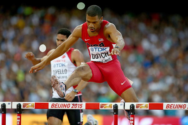 Johnny Dutch in the 400m hurdles at the IAAF World Championships Beijing 2015 (Getty Images)