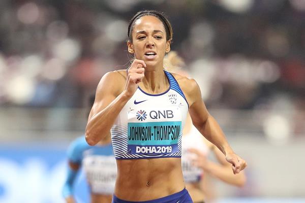 Katarina Johnson-Thompson en route to the heptathlon title at the IAAF World Championships Doha 2019 (Getty Images)