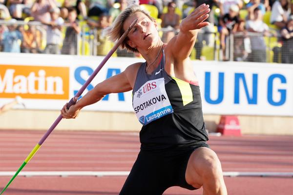Barbora Spotakova in action in the javelin at the Diamond League meeting in Lausanne (Gladys Chai von der Laage)