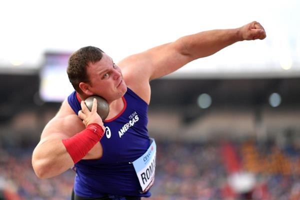 Darlan Romani in the Continental Cup shot put (Getty Images)